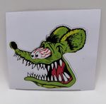 Rat Fink Style Sticker, Decal ,Hot Rod ,Classic American Car, 6.5cm x 7.5cm