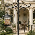 Heavy Duty Bird Feeder Pole Stand,195 cm Feeding Station Hanging Hook Adjustable