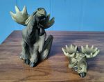 Big Sky Carvers Bearfoots Mooses 2 Moose Set With Labels 2000