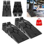 Pair Heavy Duty 5 Ton 2.5+2.5 Ton Plastic Car Ramp Lifting Ramps 33cm Extra Wide