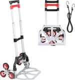 75KG Stair Climbing Cart Heavy Duty Folding Hand Truck Dolly 6 Wheels
