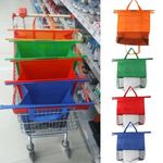 4 Pack Shopping Trolley Bags, Reusable Supermarket Trolley Organiser Bags