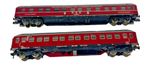 Rake 2 Fleischmann HO Gauge 1502 1503 DSG Schlafwagen Speisewagen Maroon Unboxed