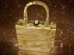 Vintage 1950’s Stylecraft Hong Kong Pearl Yellow Lucite Resin Box Purse Handbag