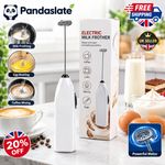 Electric Milk Frother Egg Whisk Mixer Beater Coffee Foamer Kitchen Silver & Back