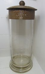Edwardian Shop Display Rowntree's Fruit Gums Glass Jar with Art Nouveau Lid