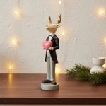 Resin Elk Ornament Creative Gift Couple Deer Figurine Artisanal for Christmas