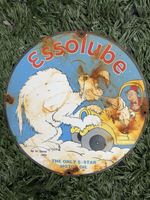 Vintage Enamel Essolube Dr Seuss Sign