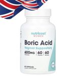 Nutricost,  Boric Acid, Vaginal Suppository, 600 mg  60 Caps * LARGER SIZE 2027