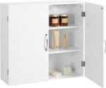 Wall Mounted Bathroom Cabinet 60x60x18cm, Medicine Cabinet with 2 Adjustable