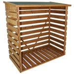 Wooden Wall Log Store Firewood Storage Shed Outdoor Garden Patio Log Holder Rack