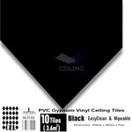 Black Suspended Vinyl Ceiling Tiles 600x600 Wipeable EasyClean 595x595 10x Tiles