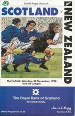 Scotland v New Zealand Autumn International at Murrayfield 20th Nov 1993