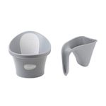 Shnuggle Newborn Baby Bath and Washy Rinsing Jug Bundle | Pebble Grey