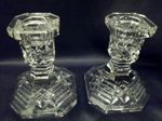 Waterford Crystal Rare Vintage OCTAGONAL Candlesticks Set of 2 Made in Ireland