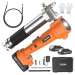 Cordless Electric Grease Gun Electric 2x 2.0 Ah Battery & Charger Kit 10000PSI
