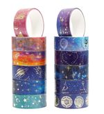 12 Rolls Washi Tape Set Adhesive Decorative Design Masking Tape Scrapbook Tape