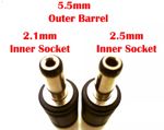 5.5mm Barrel DC Power Plug Adaptor 2.1mm to 2.5mm Centre Pin OM0678