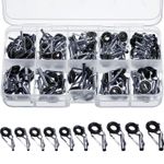 80 Fishing Rod Tip Eye Repair Kit Ceramic Ring Guide pole Replacement Silver