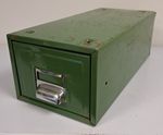 Vintage Card Index Metal Filing Cabinet Drawer Single man cave like Veteran