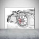 Tulup Kitchen Glass Splashback 100x70 Car grid