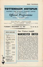 TOTTENHAM v Manchester United (Cup Winners Cup 03.12) 1963/1964 - 4 page issue