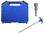 20 pcs Screw Drill In Tent Pegs + Adaptor Awning Camping Caravan Motorhome