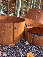 Riveted Corten Steel Ring Planters