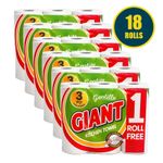Gentille Giant White Kitchen Roll 18 Pack 3 Ply bulk Absorbent Towel Paper Roll
