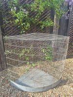 Antique Bow Fronted Galvanised Wire Garden Aviary Cage Birds Finches FREE UK P&P