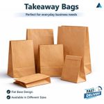 Paper Bags Strong Brown Kraft Food Sandwich Takeaway Grocery Bags