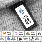 Personalised Stick On Name Labels for Clothes Kids School Uniform Stickers
