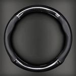 For Ford Transit Custom 2013+ Black Carbon Fibre Steering Wheel Cover Breathable