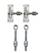 Pair of Heavy Duty Hook on Plates AND Pair of Gate Eye Bolts for Gate With Nuts