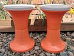 Judge Tam Tam Stools Vintage 1970's Orange & White Used