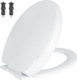 White Soft Close Toilet Seat, Quick Release for Easy Cleaning, Adjustable hinges