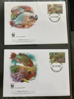 Nevis 2007 Set WWF Rainbow Parrotfish Illustrated First Day Covers