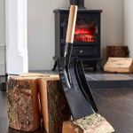 Metal Dust Pan Wooden Handle Home Garden Shovel Heavy Duty Multipurpose Fire