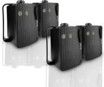 Herdio 4 Pack 3.5" Indoor Outdoor Speakers Wall Mount Passive Wired 400W Patio