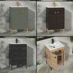 500mm Freestanding Bathroom Vanity Unit Cabinet with 2 Doors & Minimalist Basin