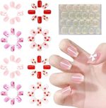 96 Pcs Stick on Nails for Kids, Kids Press on Nails, Children False Nails, Child