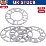 4 Pack 5mm/10mm Alloy Aluminum Wheel Spacers Shims Spacer Universal 4/5 Stud Car