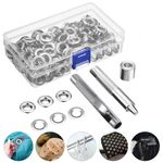 100Pcs 12-20mm Round Eyelets Set with Eyelet Pliers for Tarpaulin Eyelets Garden