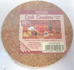 Nicoline Pack Of 6 Natural Cork Coasters Heat Resistant Non Slip Protects 10cm