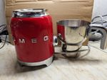 SMEG Electric Milk Frother Hot/Cold 500W In Red Stainless Steel 