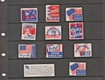 Vintage 1940's US Patriotic Propaganda Poster Stamps / Labels  Collection of 11