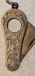 Antique Cigarette Cigar Cutter Sterling Silver "WM" circa 1750 - Uncertain name