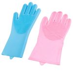 Pet Grooming Washing Glove Silicone Heat Resistant, Multi-Purpose Scrubber Mitts