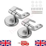 Toilet Seat Hinges Pair of Chrome Replacement Set Fittings Universal Mountings
