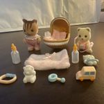 Sylvanian Families Baby Nursery Set Bear & Chipmunk Figures Lot of 11